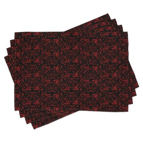 red and black placemats